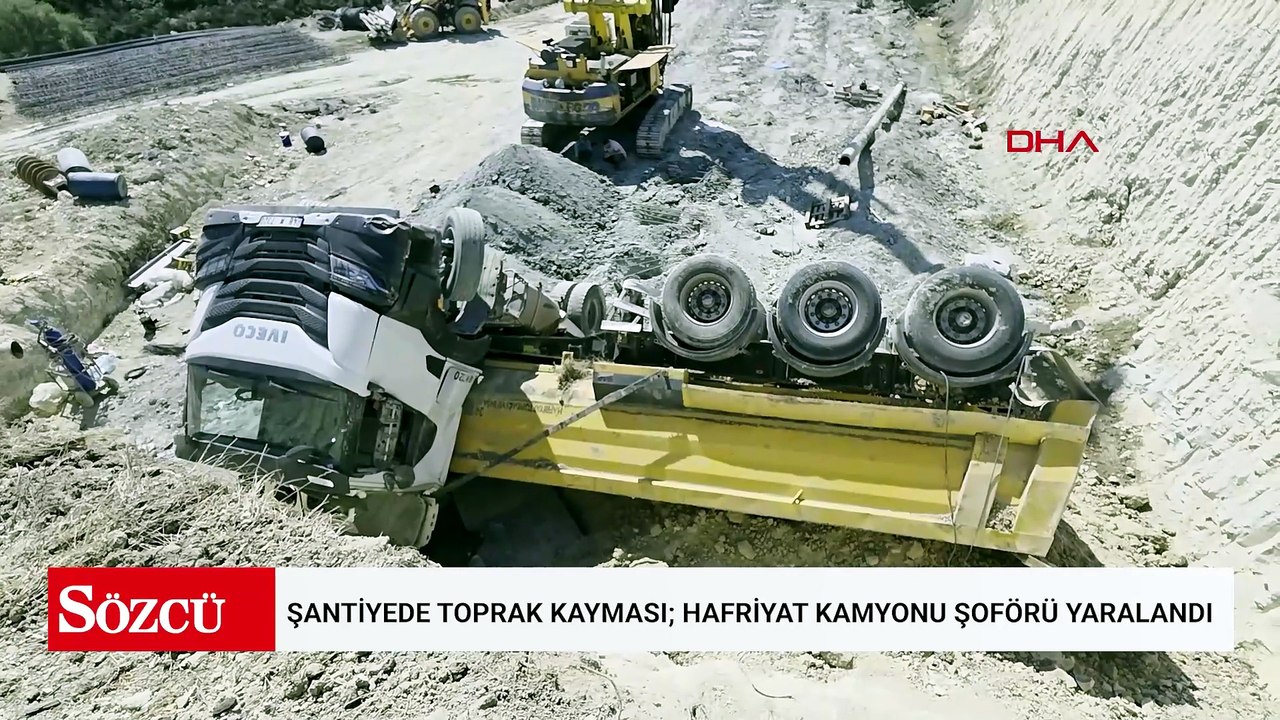 Arnavutköy’de şantiyede toprak kayması; hafriyat kamyonu şoförü yaralandı
