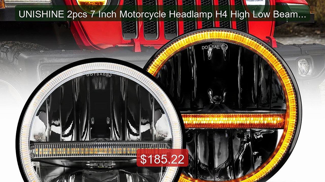 UNISHINE 2pcs 7 Inch Motorcycle Headlamp H4 High Low Beam 6000... -- Hot Deal 2026 | Limited Offer!
