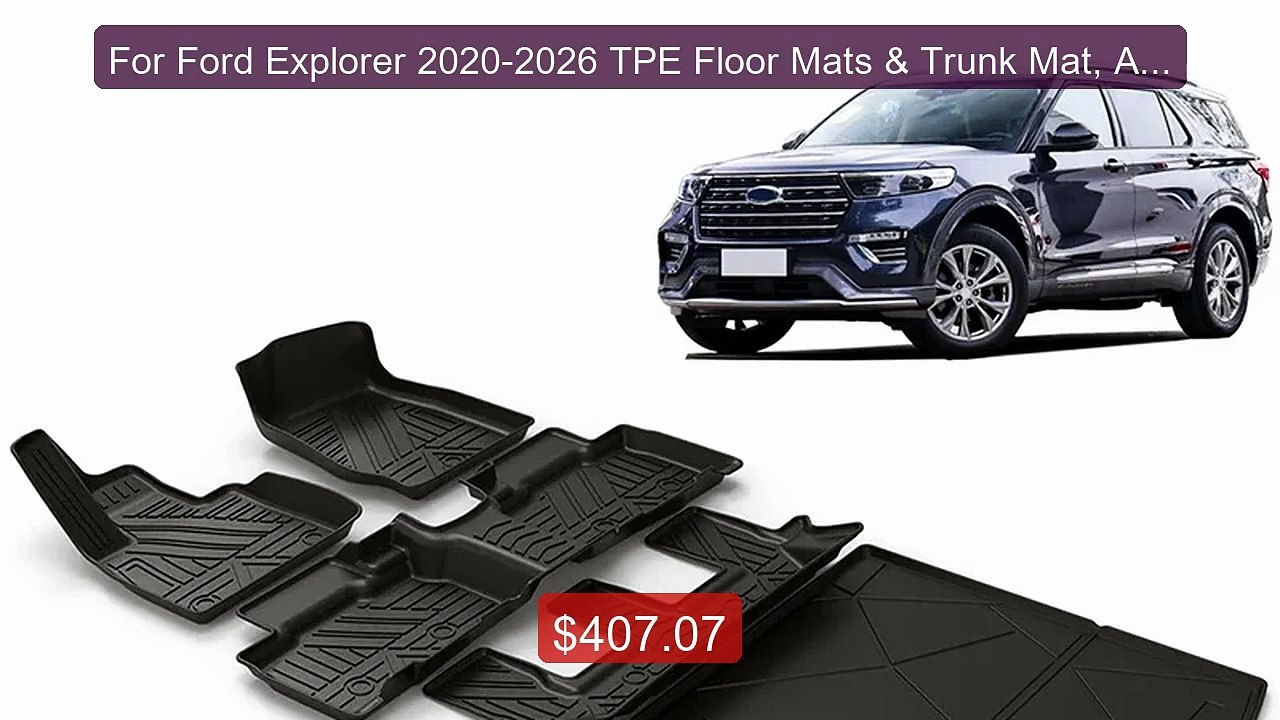 For Ford Explorer 2020-2026 TPE Floor Mats & Trunk Mat, All Weather... -- Top Rated 2026 | Buy Now!