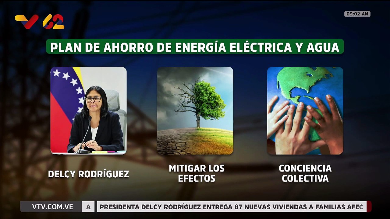 Conoce el nuevo Plan de ahorro de energía y agua propuesta por la Presidenta Delcy Rodríguez
