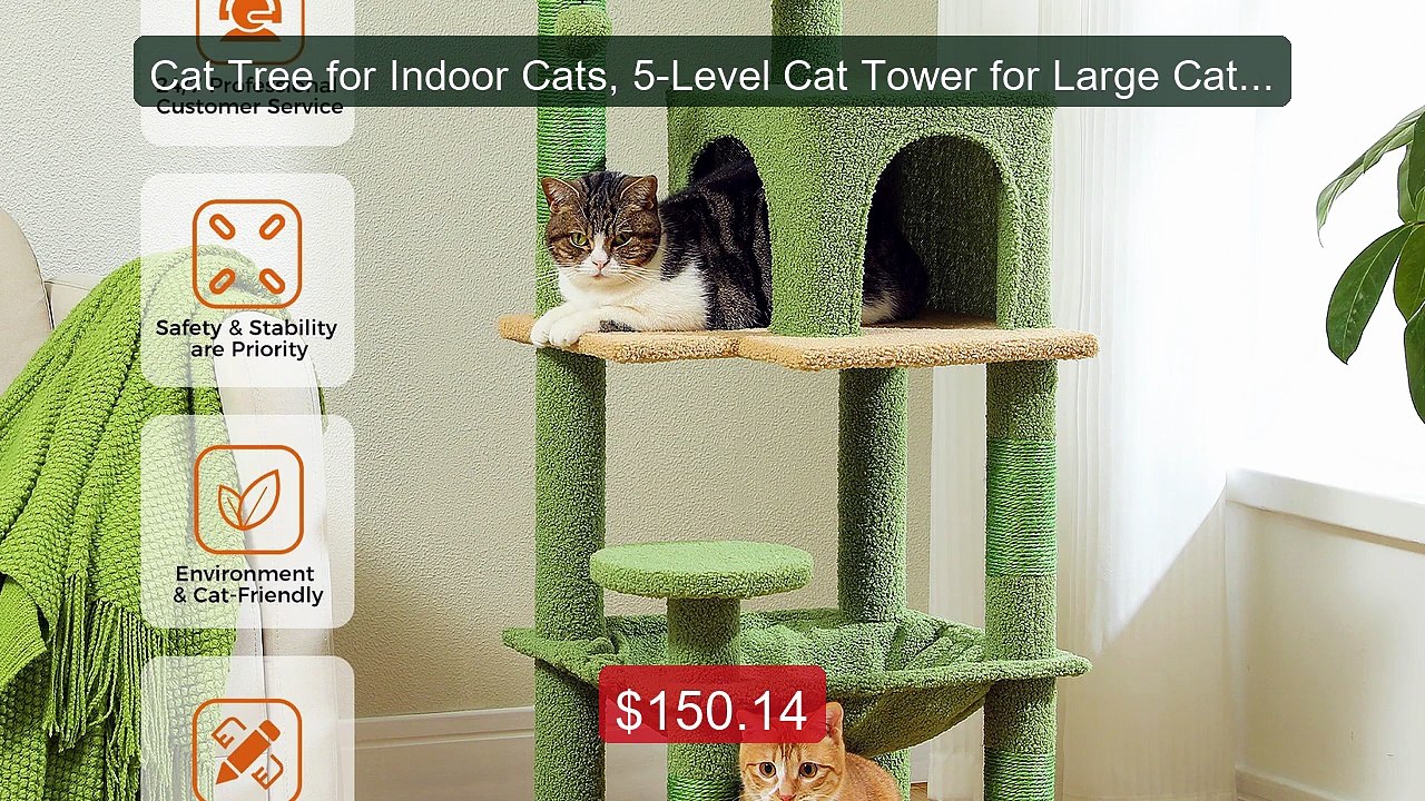Cat Tree for Indoor Cats, 5-Level Cat Tower for Large Cats wi... -- Amazing Value 2026 | Must Have!