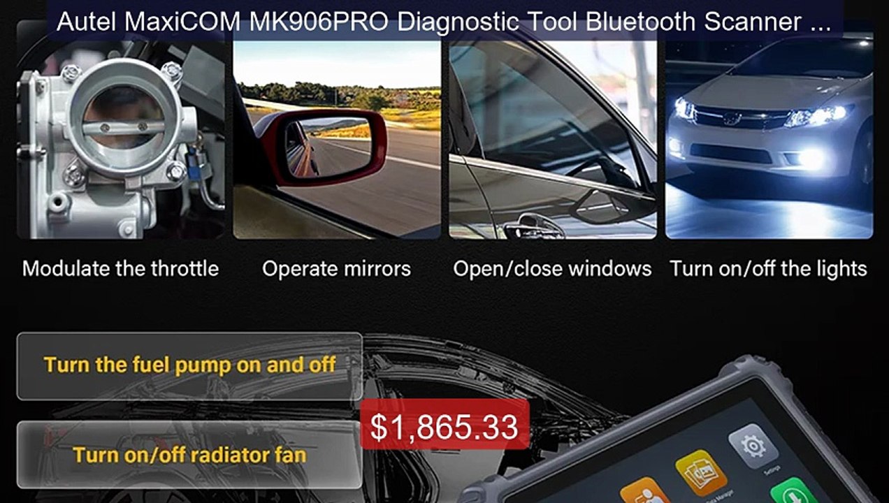 Autel MaxiCOM MK906PRO Diagnostic Tool Bluetoot...