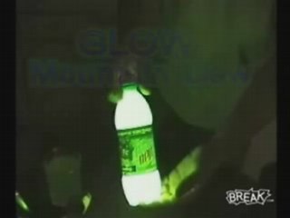 glow in the dark mountain dew bottle
