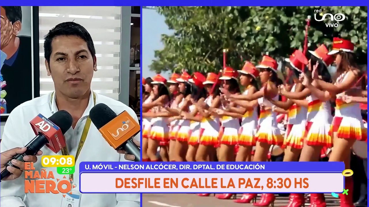 Desfile escolar por el 6 de agosto en Santa Cruz