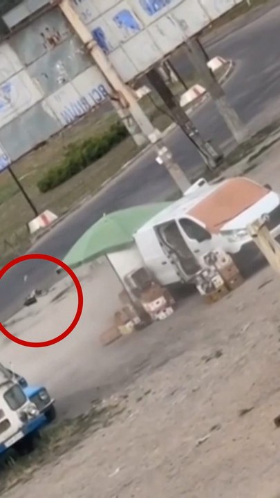 Russian Drone Hunts Civilian Before Exploding in Ukraine