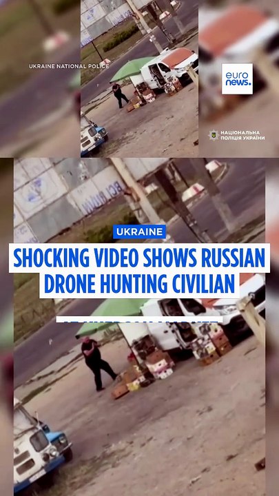 Shocking video shows Russian drone hunting civilian at Kherson market