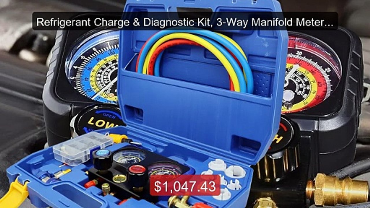 Refrigerant Charge & Diagnostic Kit, 3-Way Manifold Meter, R22... -- Hot Deal 2026 | Limited Offer!