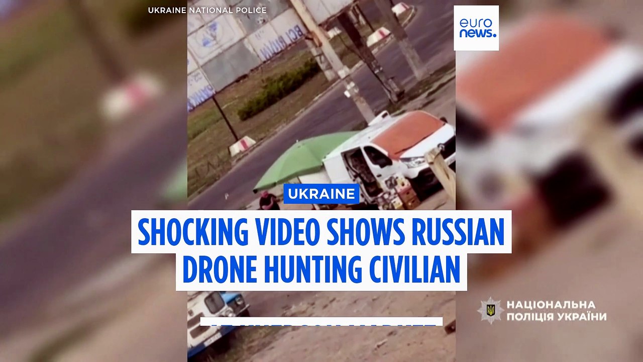 Shocking video shows Russian drone hunting civilian at Kherson market