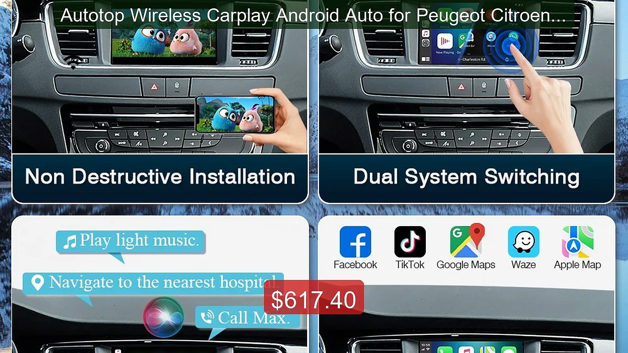 Autotop Wireless Carplay Android Auto for Peugeot Citroen Ds R... -- Hot Deal 2026 | Limited Offer!