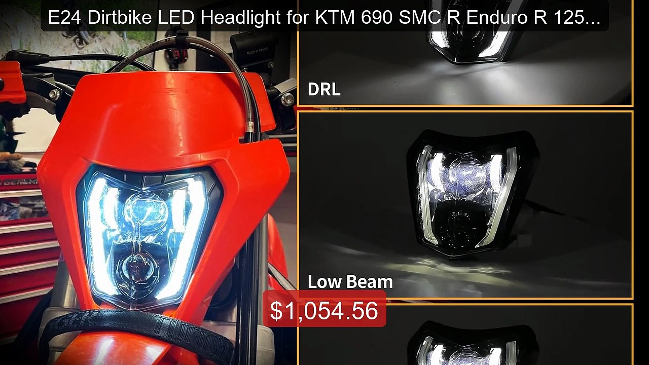 E24 Dirtbike LED Headlight for KTM 690 SMC R En...