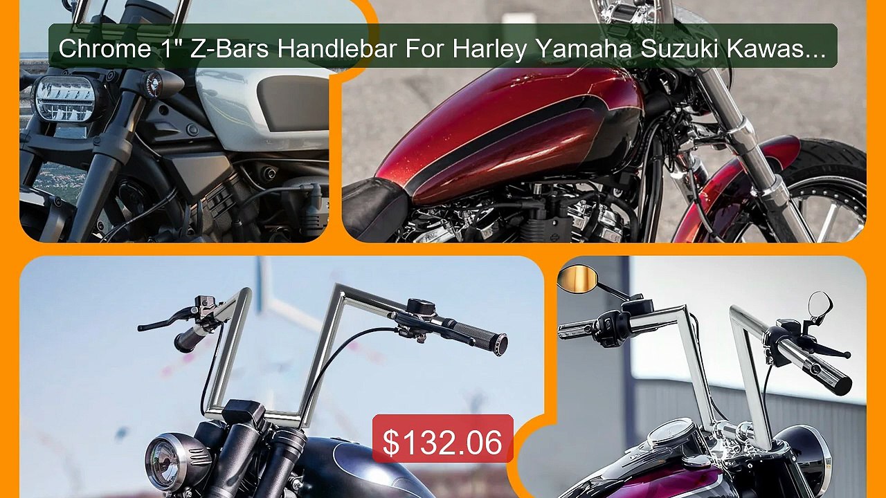Chrome 1" Z-Bars Handlebar For Harley Yamaha Suzuki Kawasaki Chopp... -- Best Deal 2026 | Shop Now!