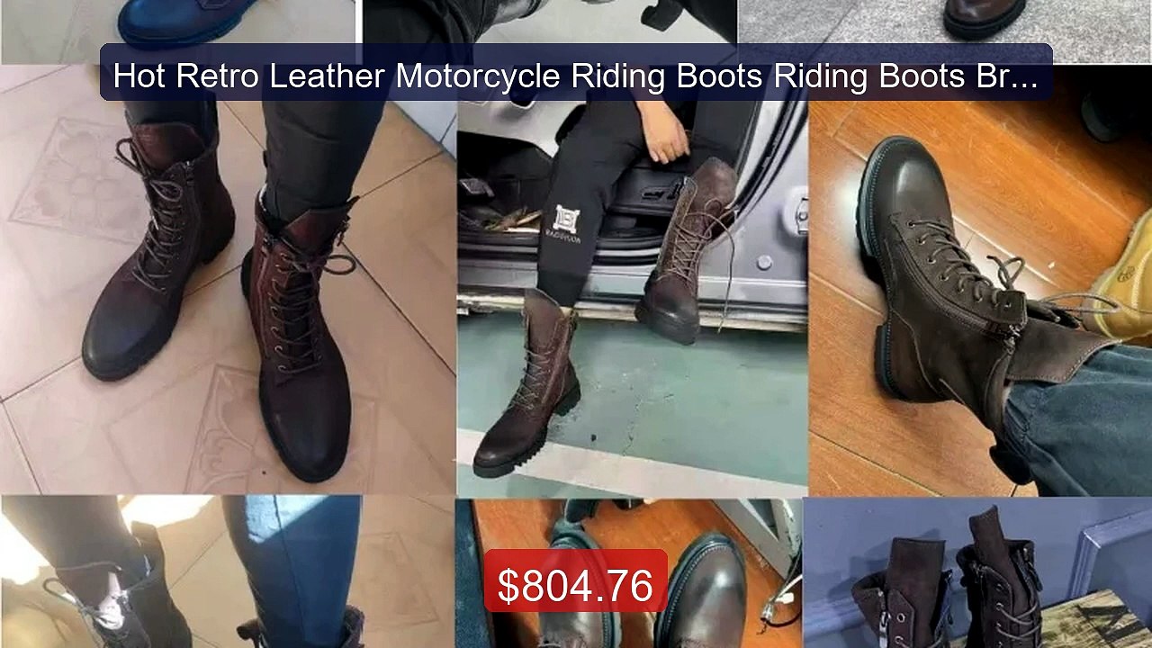 Hot Retro Leather Motorcycle Riding Boots Riding Boots British... -- Hot Deal 2026 | Limited Offer!
