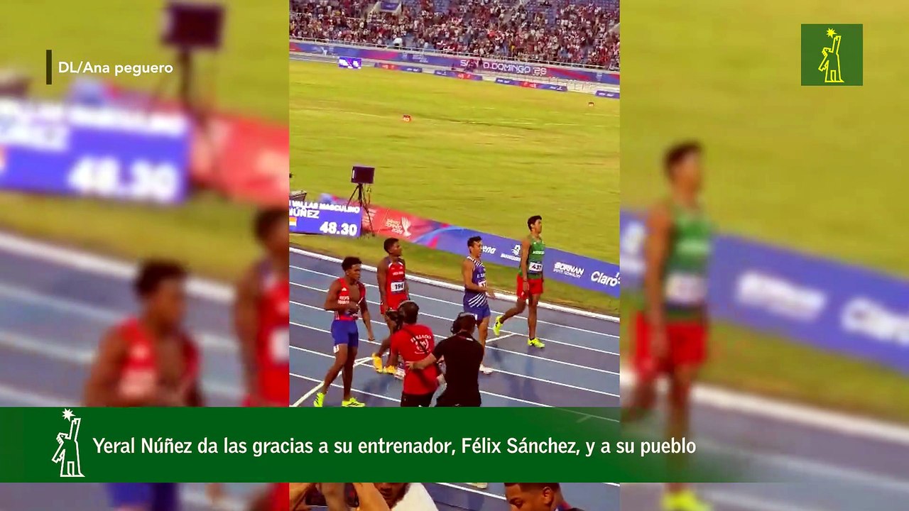 Yeral Núñez da las gracias a su entrenador, Félix Sánchez, y a su pueblo.
