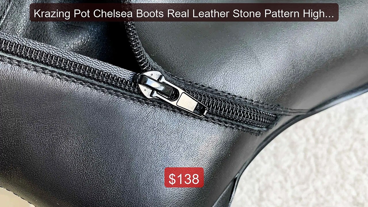 Krazing Pot Chelsea Boots Real Leather Stone Pattern High Street F... -- Best Deal 2026 | Shop Now!