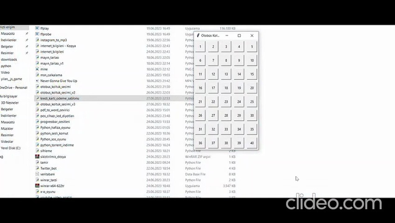 Python İle Otobüs Koltuk Yer Ayırtma Simülasyonu Yapımda [Full Movie]