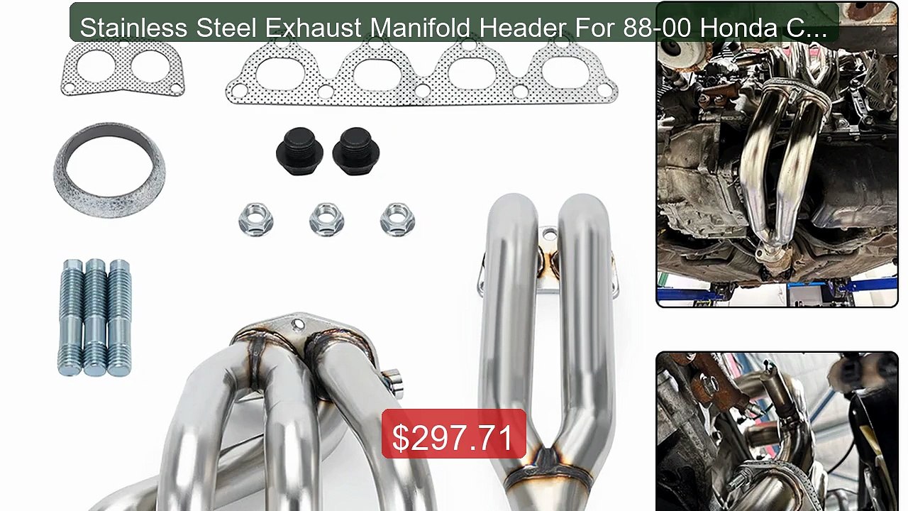 Stainless Steel Exhaust Manifold Header For 88-00 Honda Civic... -- Amazing Value 2026 | Must Have!
