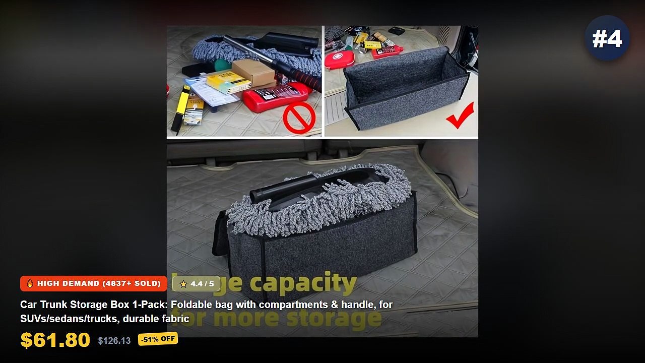 Don't Buy Car Trunk Organizers For Rolling Grocery Bags Before Watching This! - Car Trunk Storage Box 1 Pack: Foldable b...
