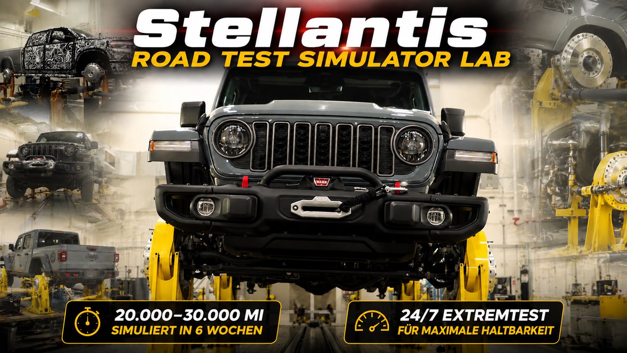 Jeep Wranger, Cheorkee & Ram 1500 treffen den Road Test Simulator Lab: Hightech-Dauertest