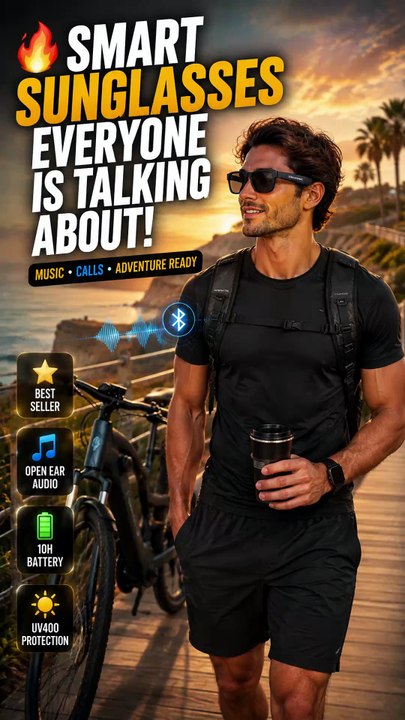 OhO Sunshine Bluetooth Audio Sunglasses | Open-Ear Smart Glasses with UV400 Protection & 10-Hour Playtime