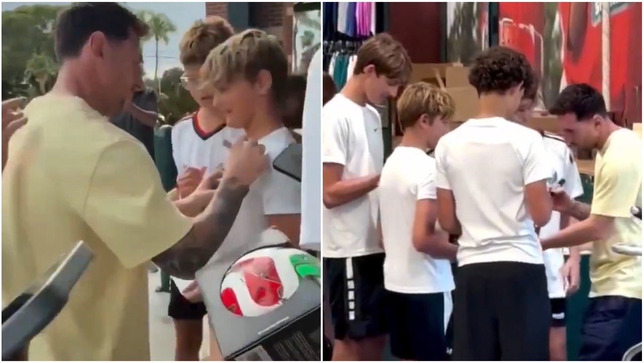 Un día casual de Messi... firmando autógrafos en un supermercado 