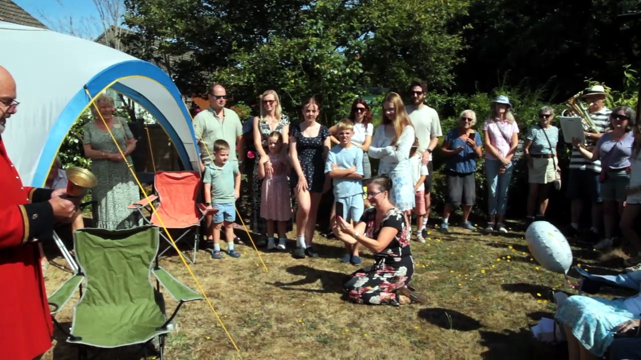Villagers in Kilve join the family of Grace Thorne for a celebration of her 100th birthday, filmed by George Ody.