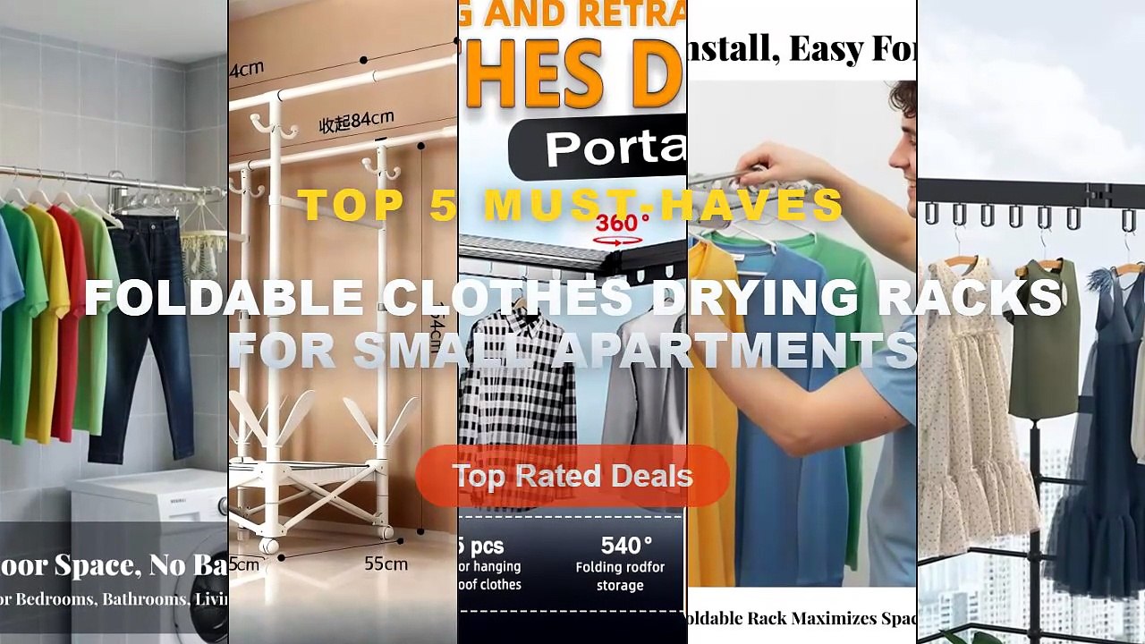 Top 5 Best Foldable Clothes Drying Racks For Small Apartments (Must Have!) - Accordion Clothes Airer Foldable Drying Rac...