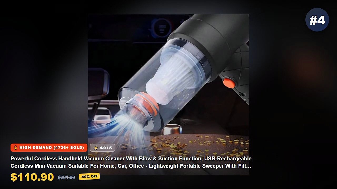 Top 5 Best Cordless Handheld Vacuums For Car Interior Cleaning (Must Have!) - Cordless Car Vacuum Cleaner Handheld Recha...