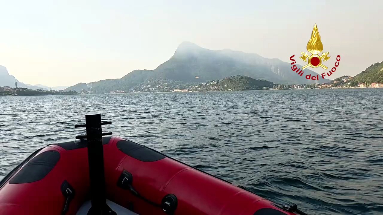 Incendio sul Monte Moregallo a Lecco