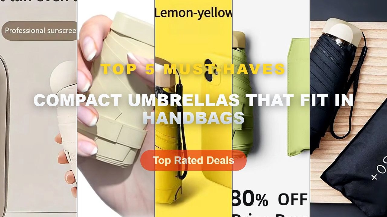 Don't Buy Compact Umbrellas That Fit In Handbags Before Watching This! - UPF50+ Mini Flat 5 Fold Umbrella, Portable Pock...