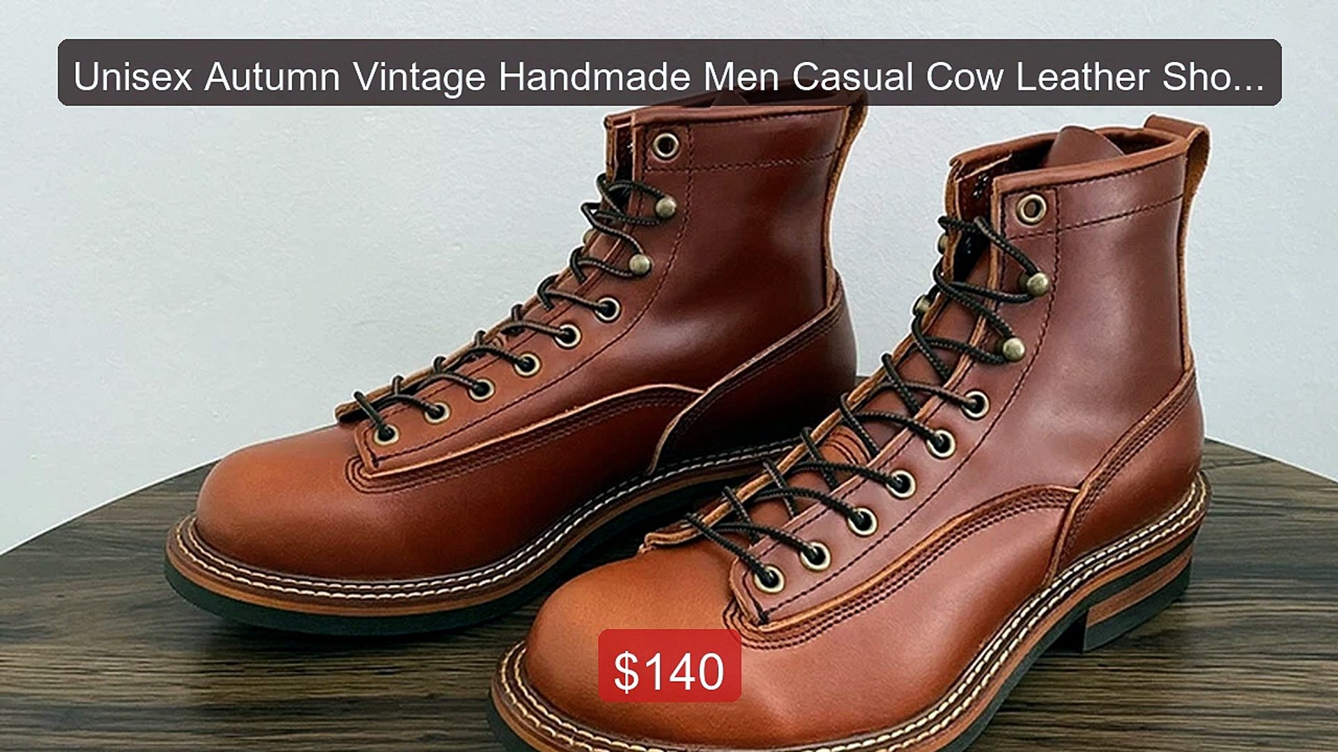 Unisex Autumn Vintage Handmade Men Casual Cow Leather Shoes H
