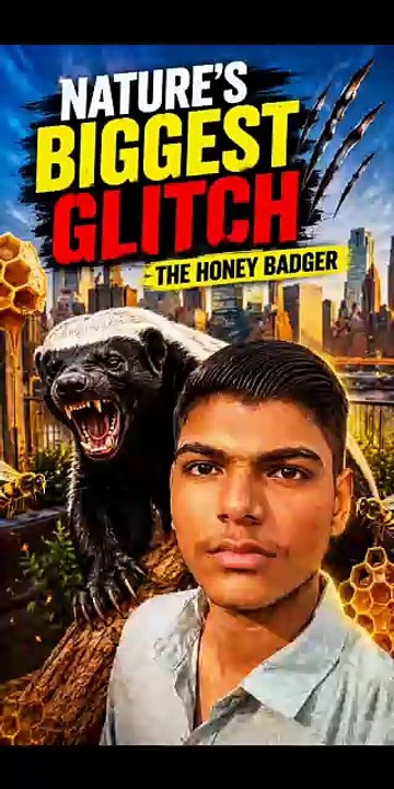 Nature’s Biggest Glitch: The Honey Badger 🤯 #NatureIsMetal #HoneyBadger #MindBlowingFacts #facts #amazingfacts