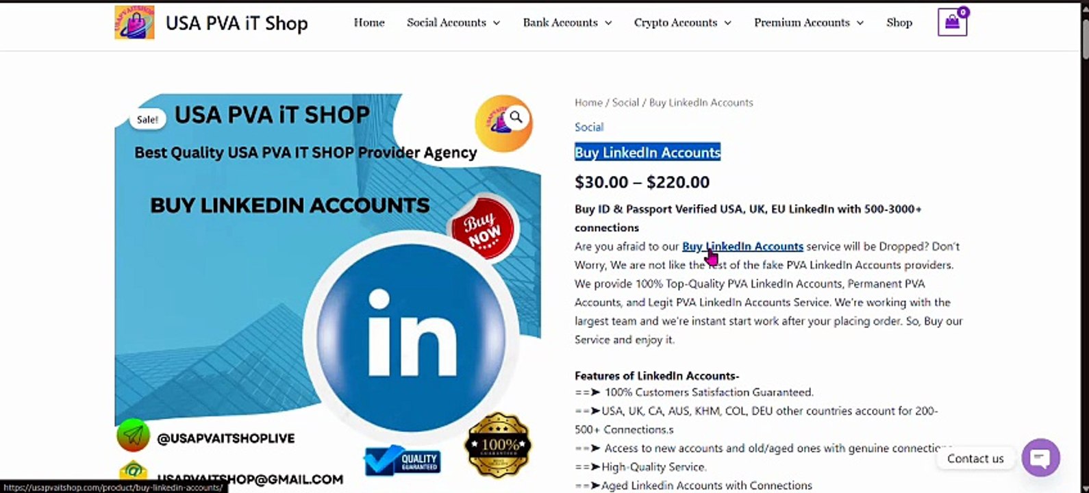 325 Sites to Buy LinkedIn Accounts: Verified, PVA,