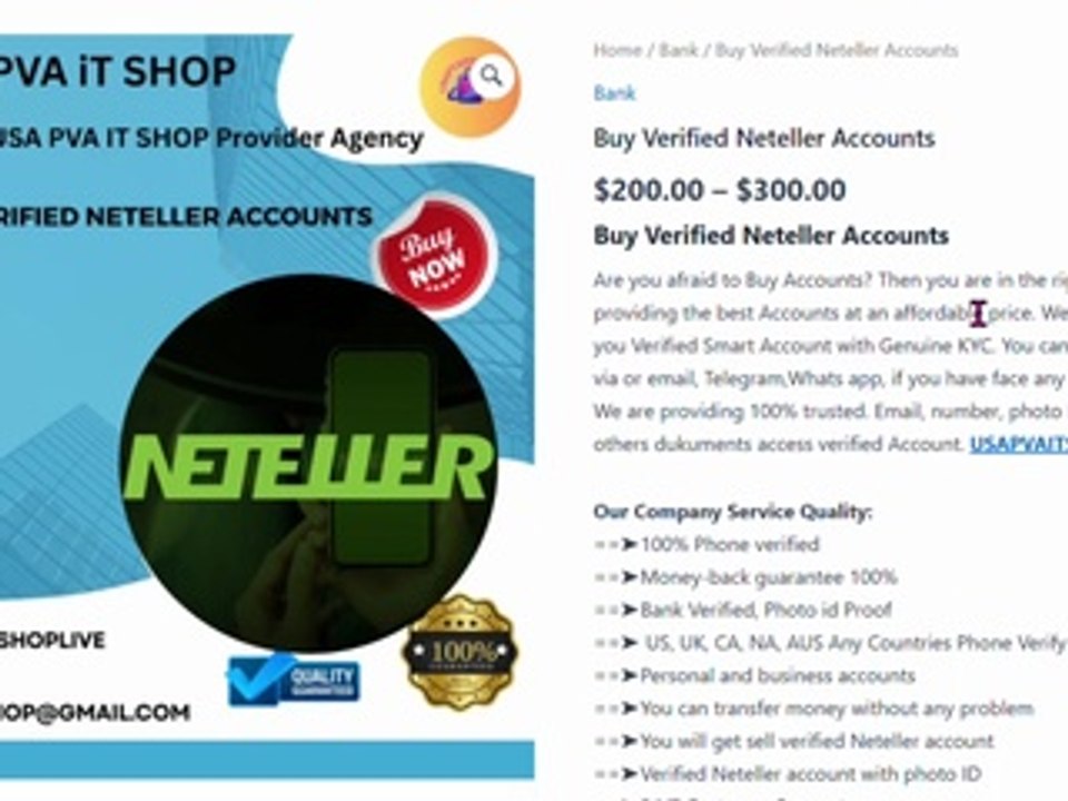 Buy Verified Neteller Accounts | Reliable and Safe 100%