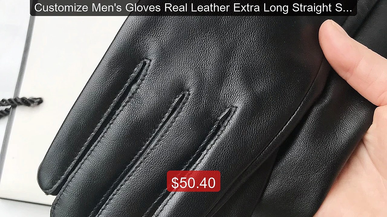 Customize Men's Gloves Real Leather Extra Long Straight Sty... -- Top Pick 2026 | Unbeatable Price!