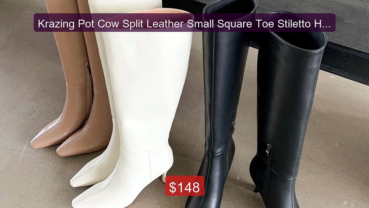 Krazing Pot Cow Split Leather Small Square Toe Stiletto High H... -- Hot Deal 2026 | Limited Offer!