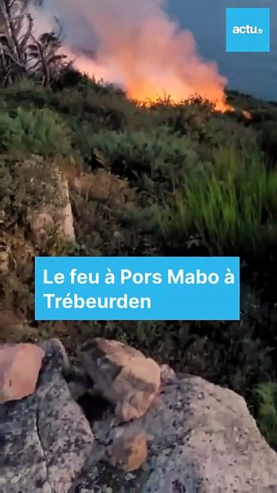 Le feu à Pors Mabo à Trébeurden