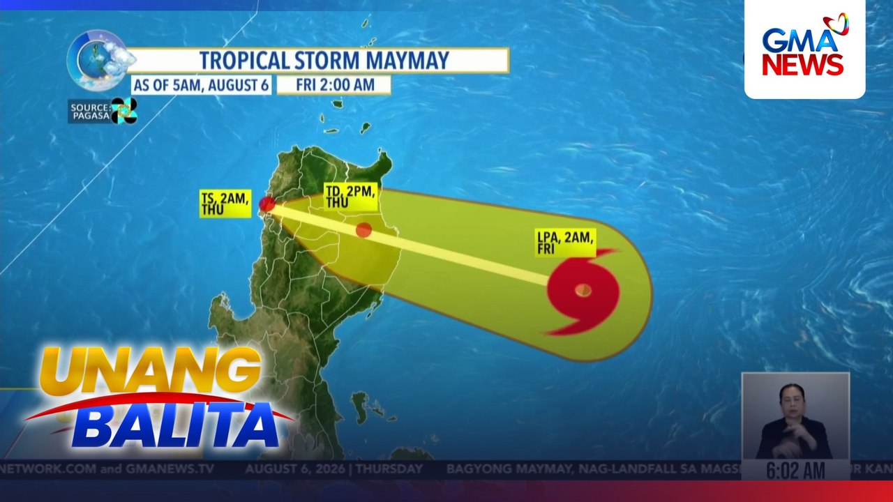 Inaasahan na ang unti-unting paghina ng Bagyong Maymay habang tinatawid nito ang Northern at Central Luzon | Unang Balita