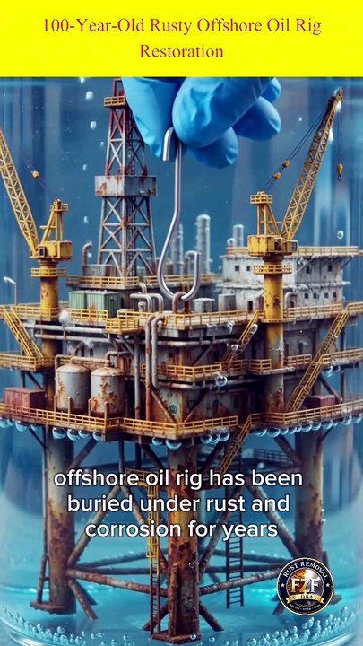 100-Year-Old Rusty Offshore Oil Rig Restoration.
