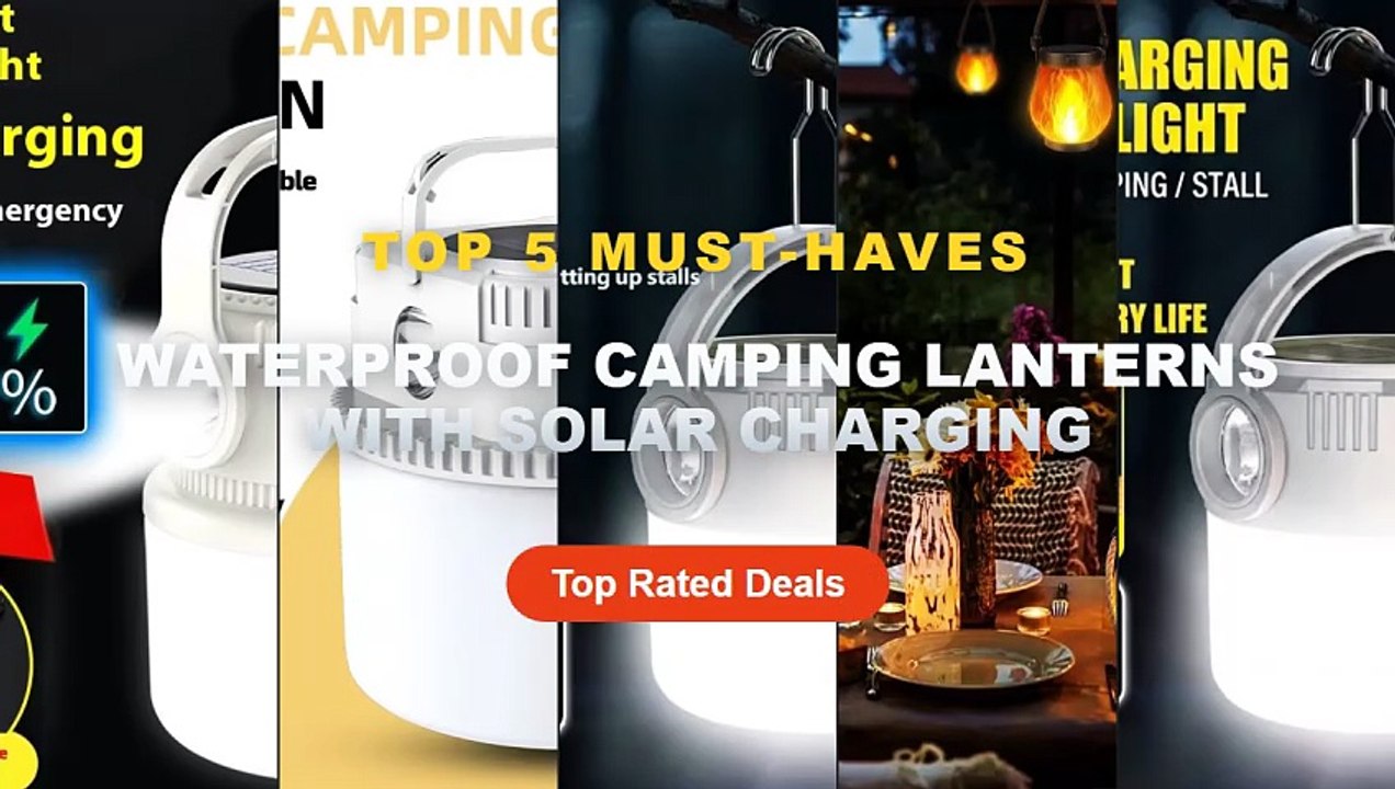 Best Waterproof Camping Lanterns With Solar Charging on AliExpress | Review - Solar Camping Lantern USB Rechargeable Out...