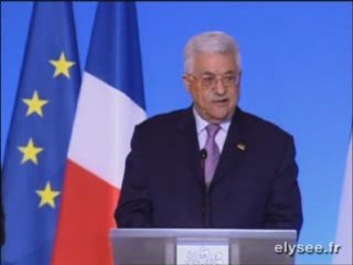 Ehud OLMERT et  Mahmoud ABBAS en France