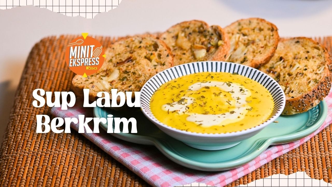 Sup Labu Berkrim Paling Senang, Rasa Macam Makan Kat Cafe