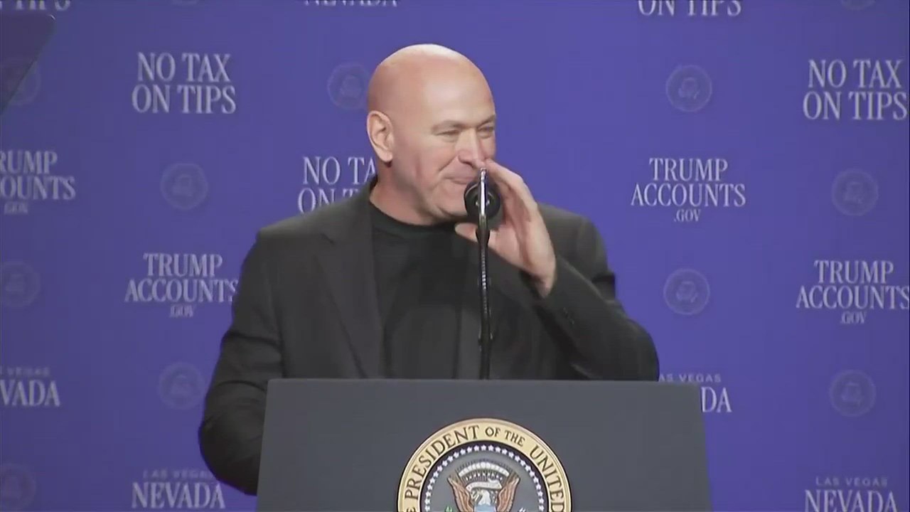 DANA WHITE'S SURPRISE appearance at TRUMP'S LAS VEGAS rally gets the crowd ROARING