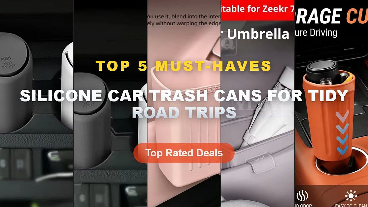 Silicone Car Trash Cans For Tidy Road Trips: Top 5 Best Sellers - SEAMETAL Car Trash Can Food Grade Silicone Anti Slip T...