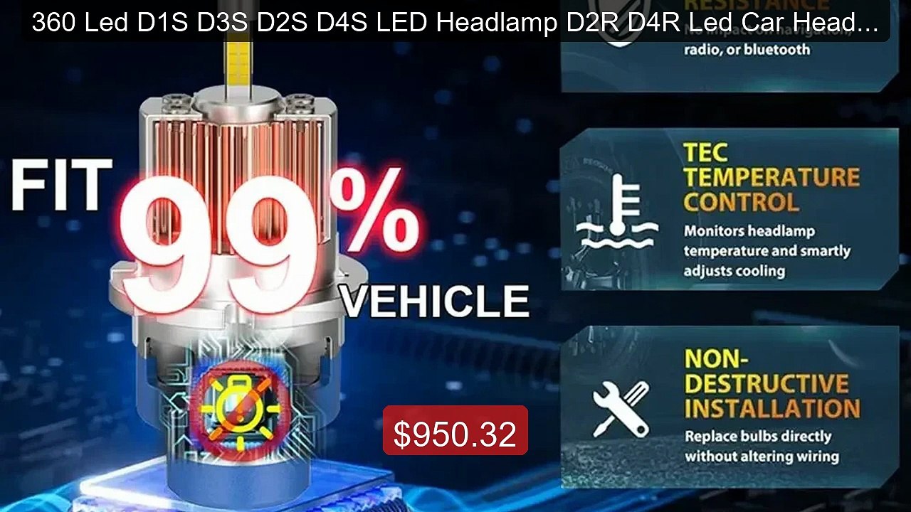 360 Led D1S D3S D2S D4S LED Headlamp D2R D4R Le...