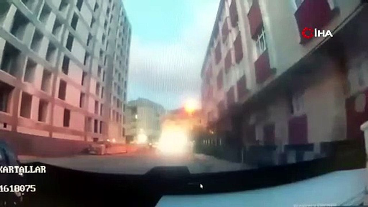 Bahçelievler’de binanın çökme anı kamerada