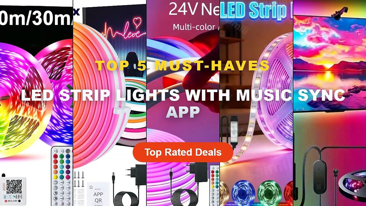 Top 5 Best LED Strip Lights With Music Sync App (Must Have!) - RGBIC LED TV Backlight Strip with Camera App Control Musi...