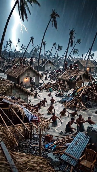 “UMA ONDA GIGANTE. MILHARES DE MORTOS.”  A tempestade que mudou o mapa do mundo 🌊 #catastrofes