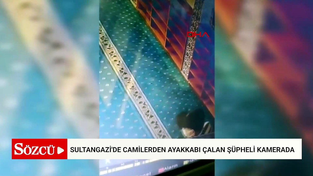 Sultangazi'de camilerden ayakkabı çalan şüpheli kamerada