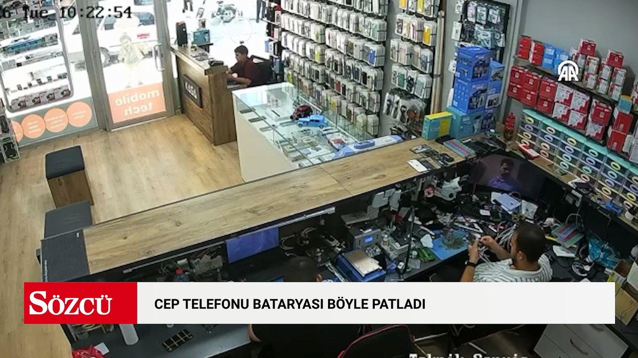 Osmaniye'de cep telefonu bataryası böyle patladı