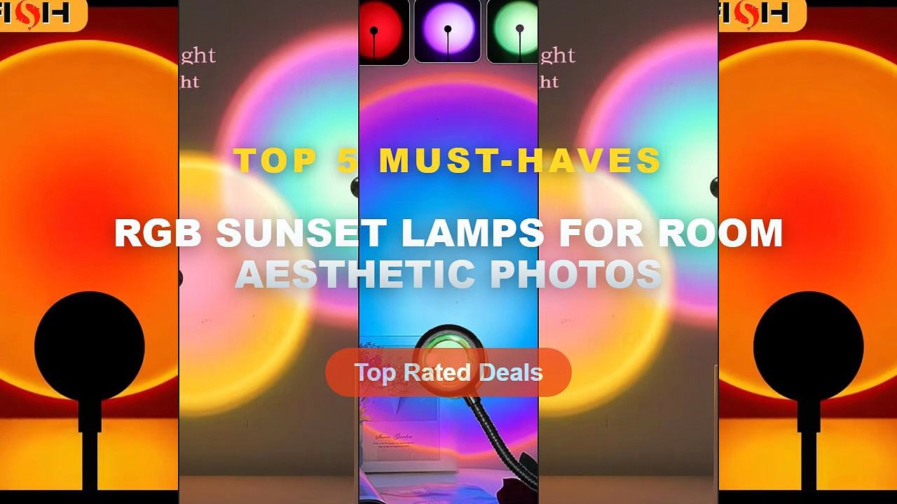 Top 5 Best RGB Sunset Lamps For Room Aesthetic Photos (Must Have!) - HOMEFISH LED Sunset Projection Lamp USB Mood Light ...